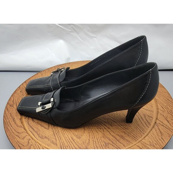 Stuart Weitzman Black Leather Oxford Heels Women’s Size 7.5 Made in Spain EUC - Picture 6 of 15